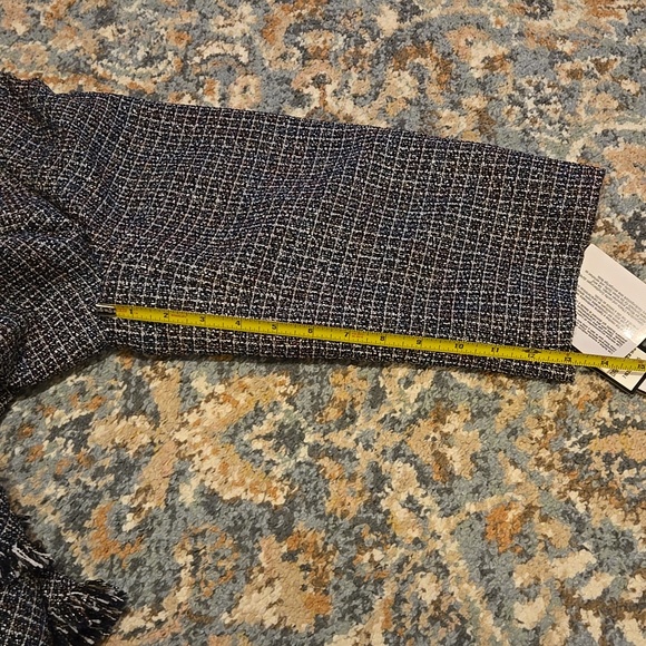 Nine West Metallic Nightsky Fringe Open Peplum Blazer NWT size 24W - Picture 13 of 15